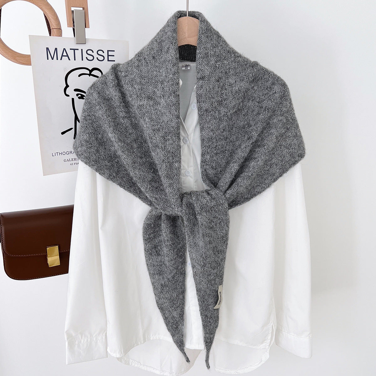 Soft Knit Triangle Scarf