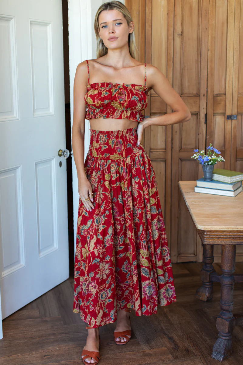 Smocked Maxi Skirt