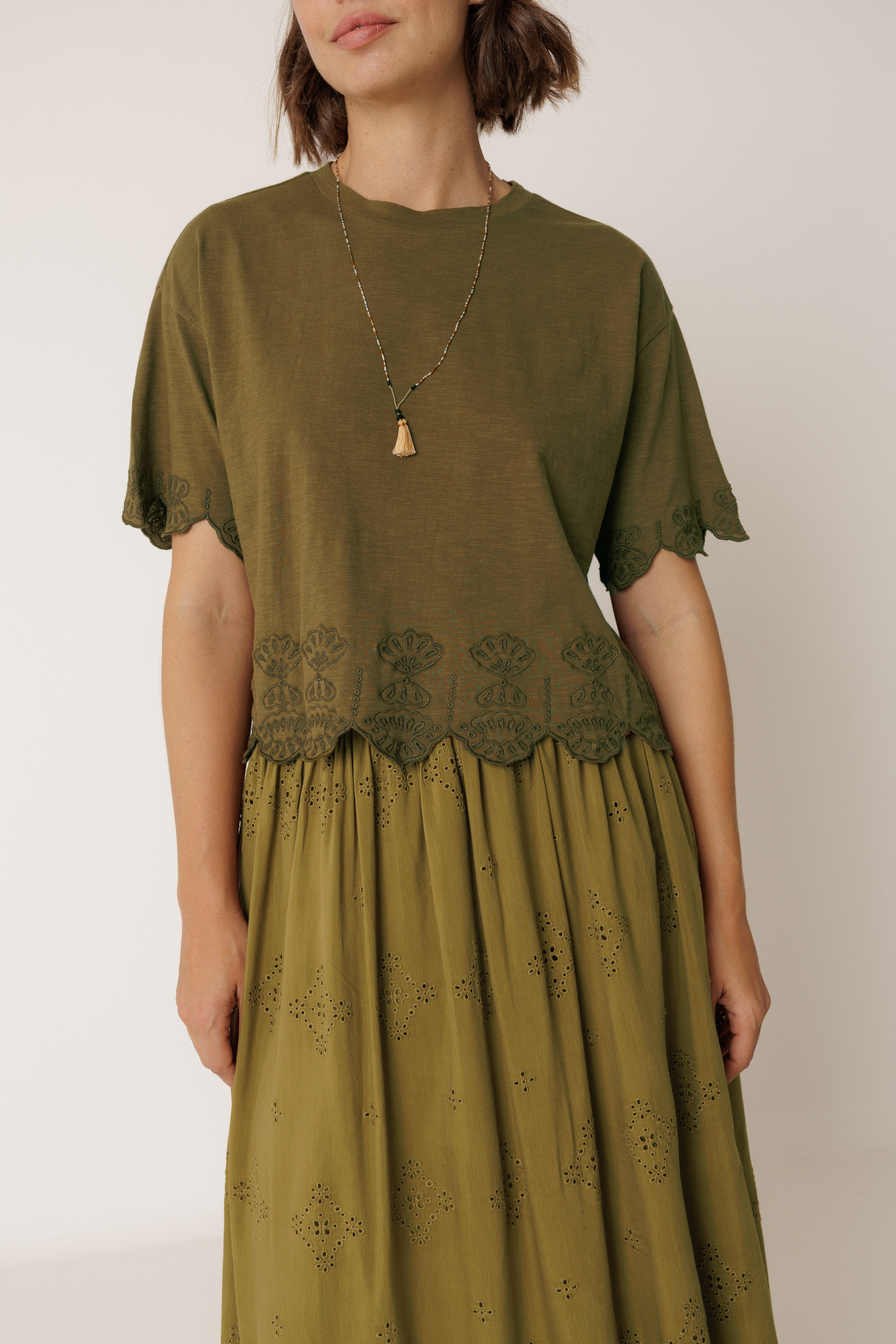 Boxy Embroidered Tee