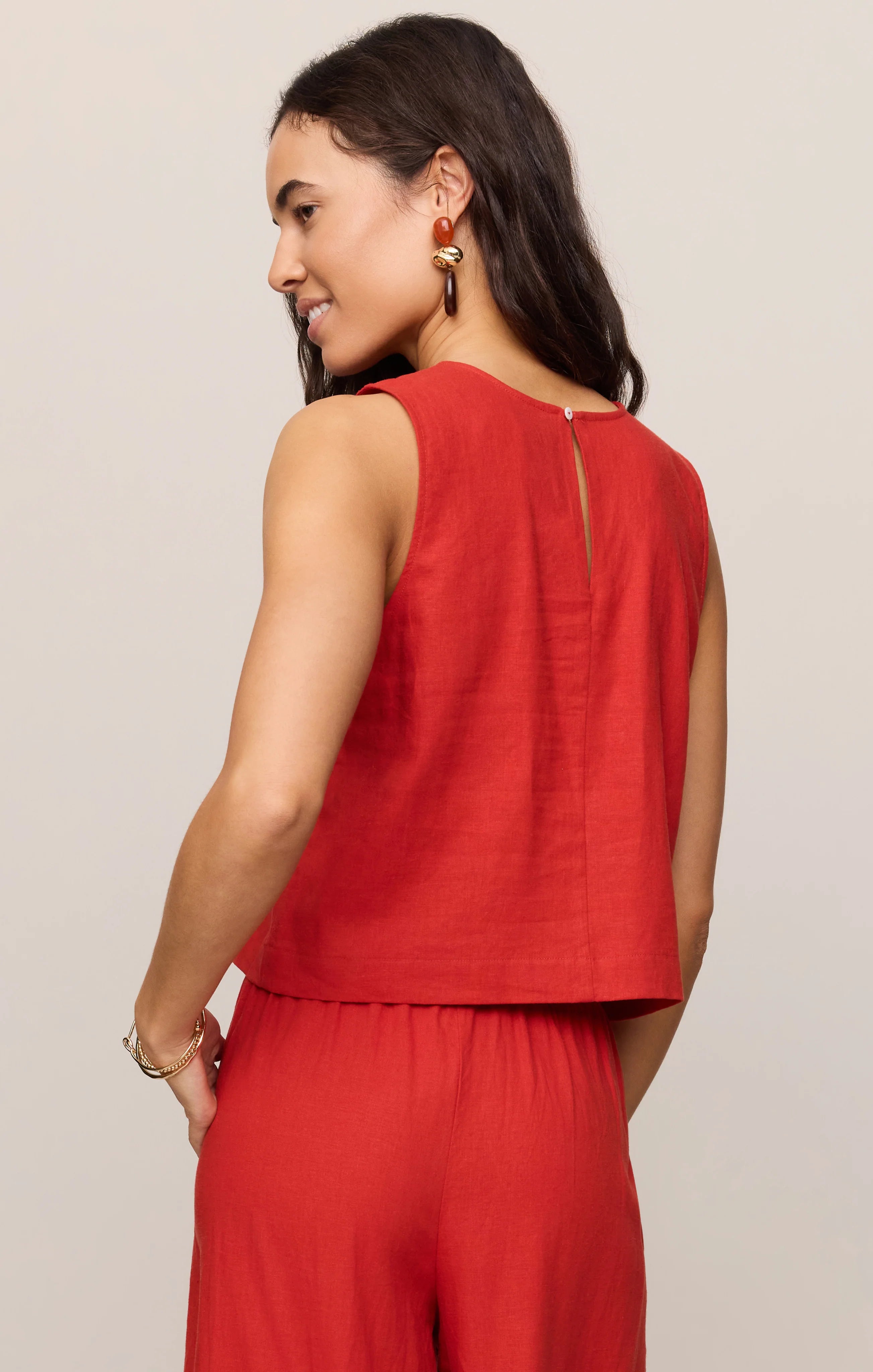 Sloane Linen Cropped Tank