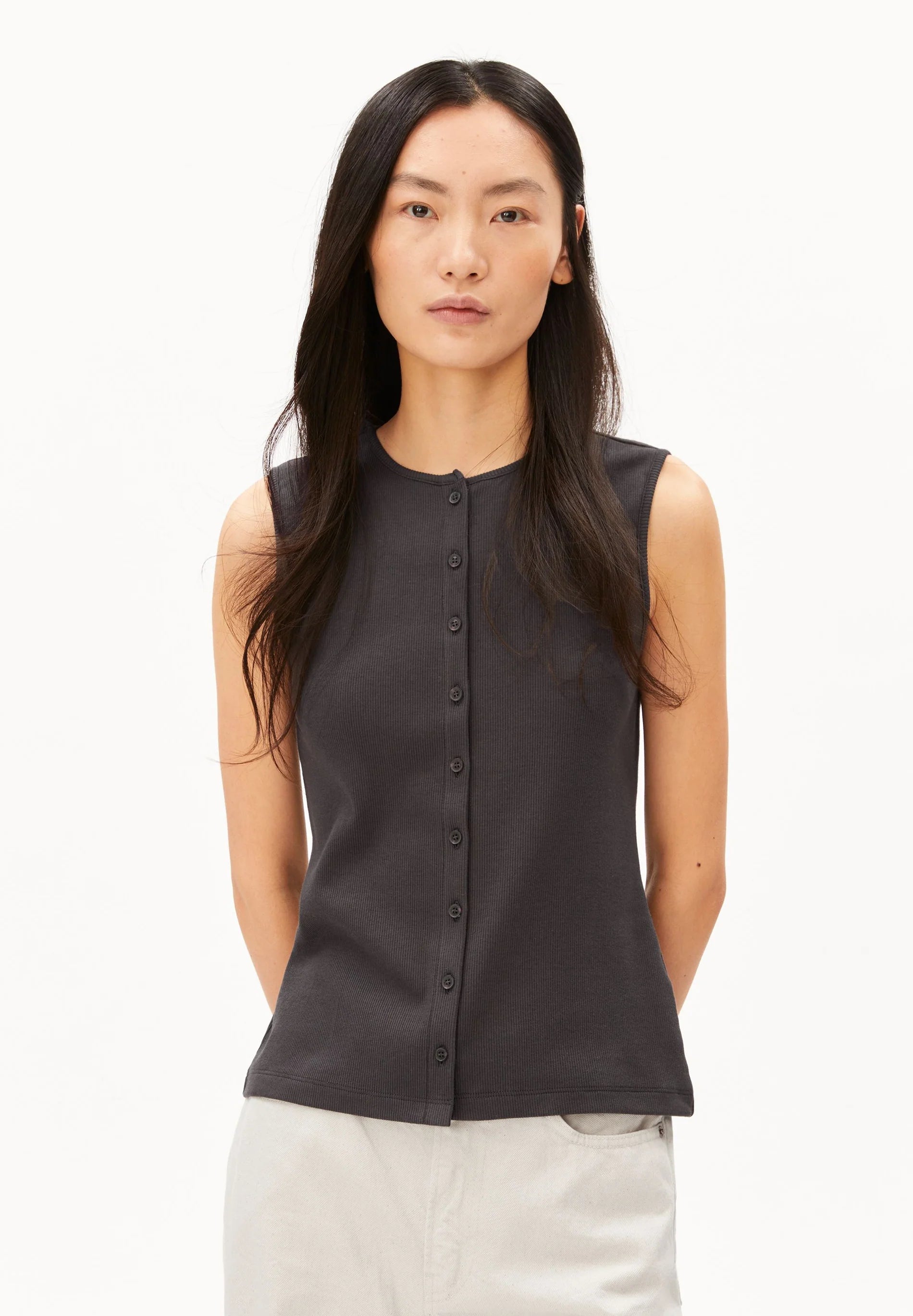 Rib Button Top