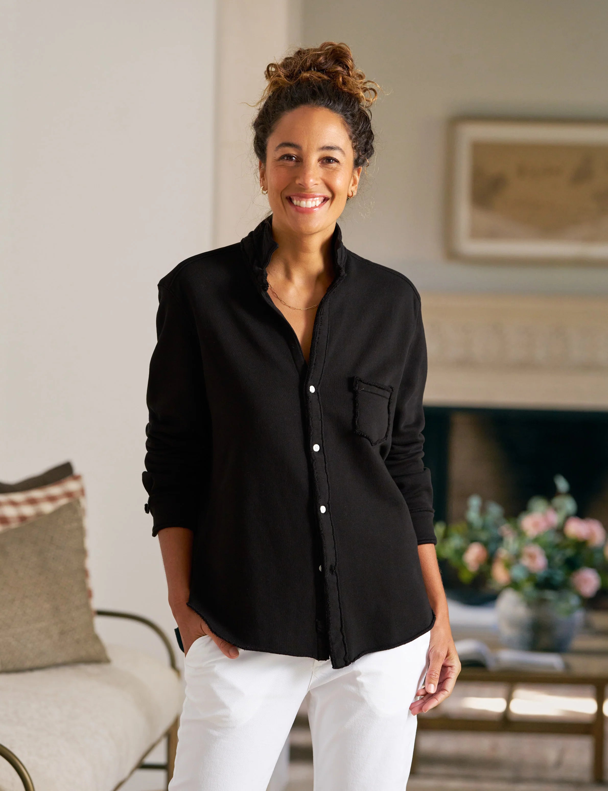 Eileen Sweatshirt Button-Up