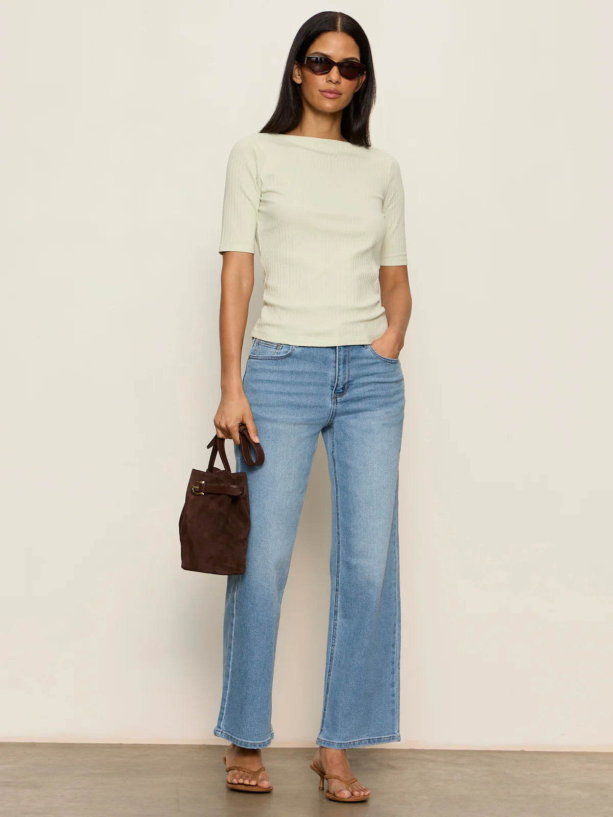 Boatneck Ribbed Top