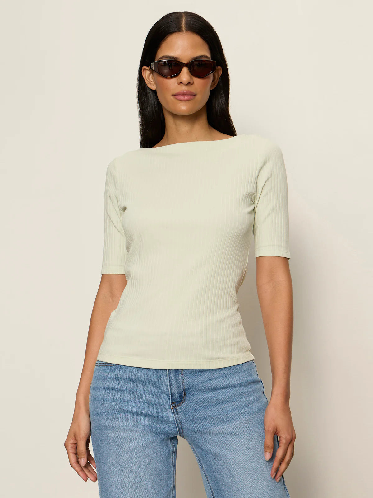 Boatneck Ribbed Top