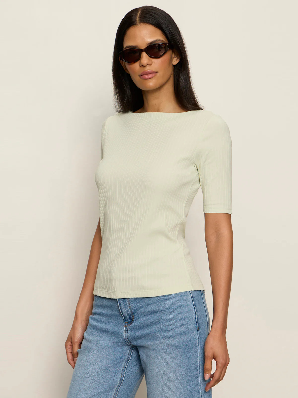 Boatneck Ribbed Top