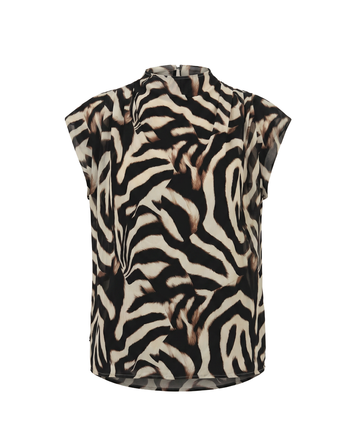 Pleated Mock Neck Blouse