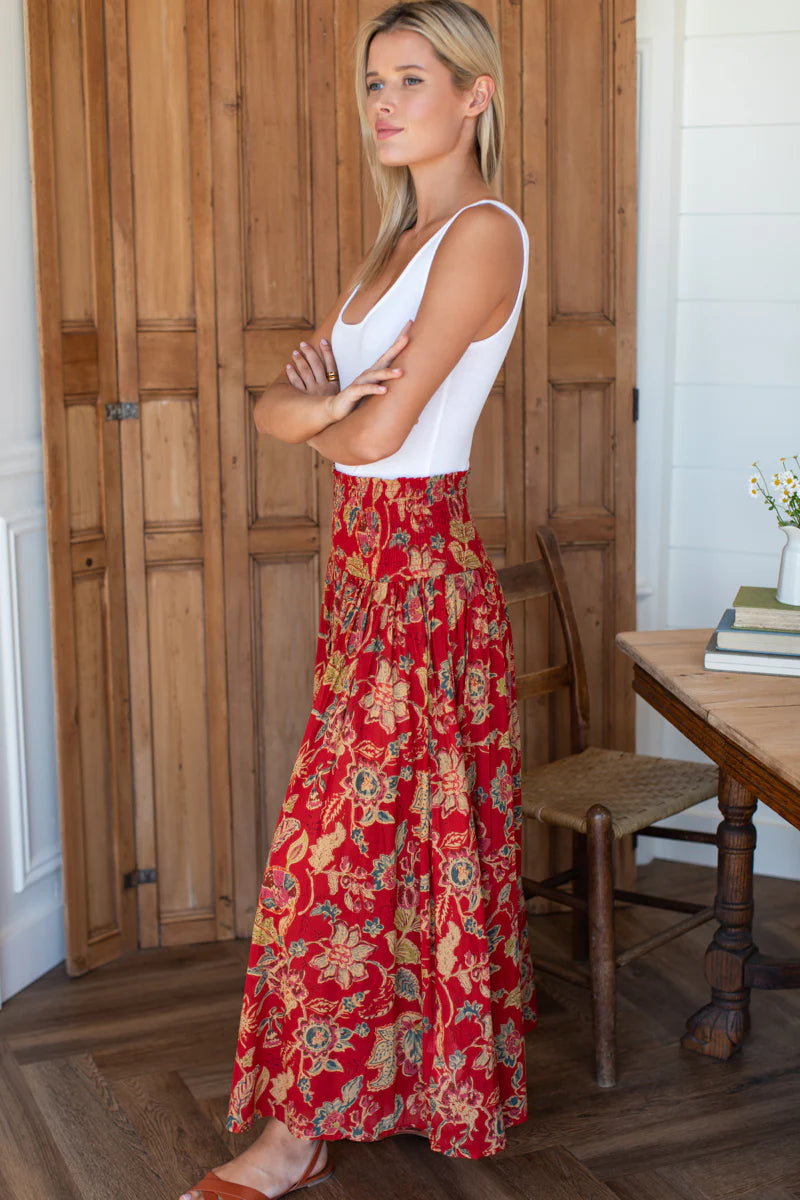 Smocked Maxi Skirt