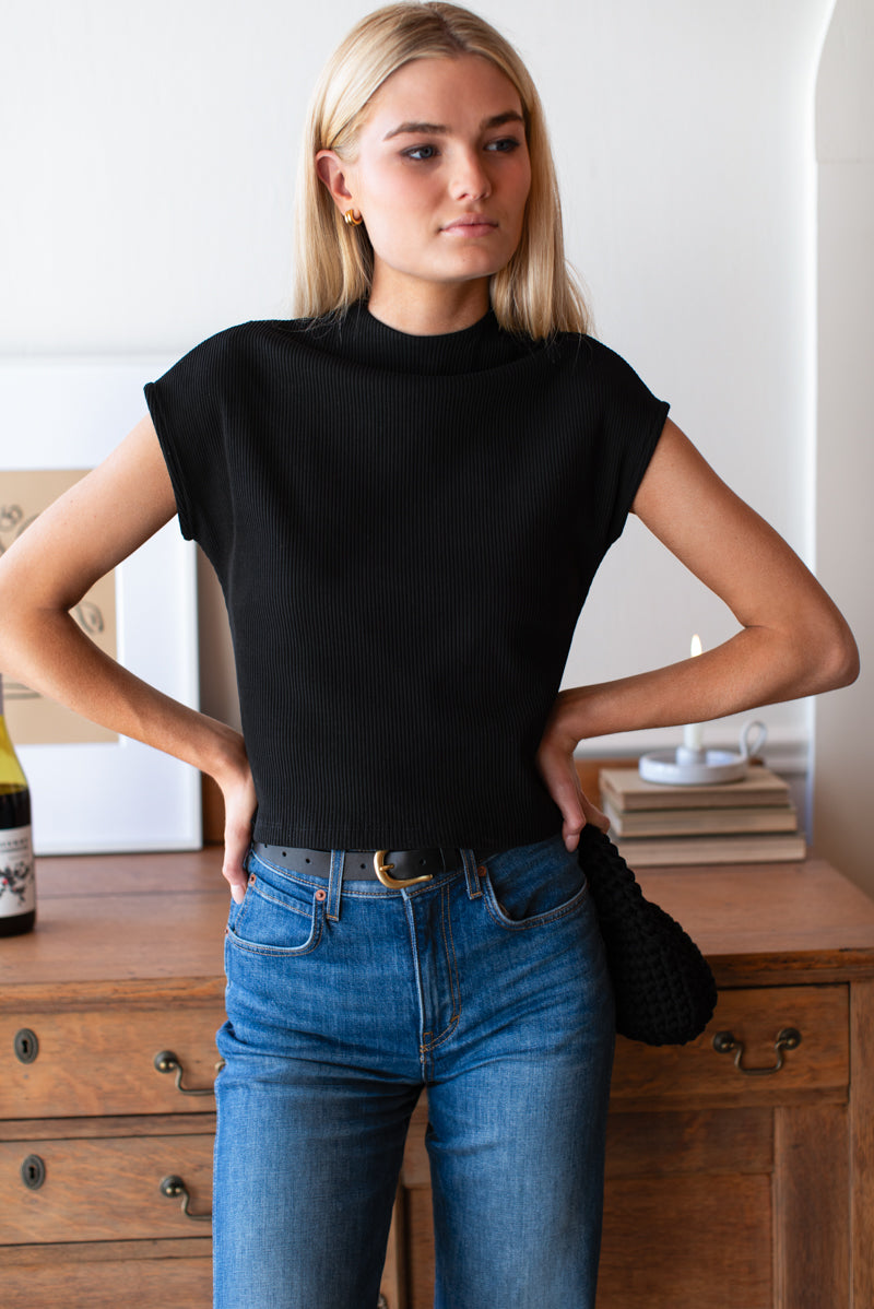 Knit Mock Neck Top