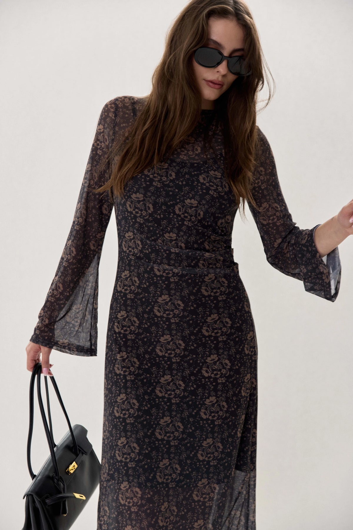 Printed Mesh Dress