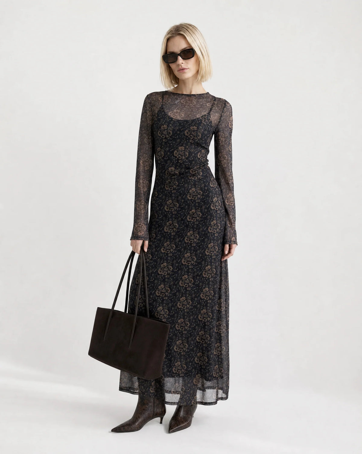 Printed Mesh Dress