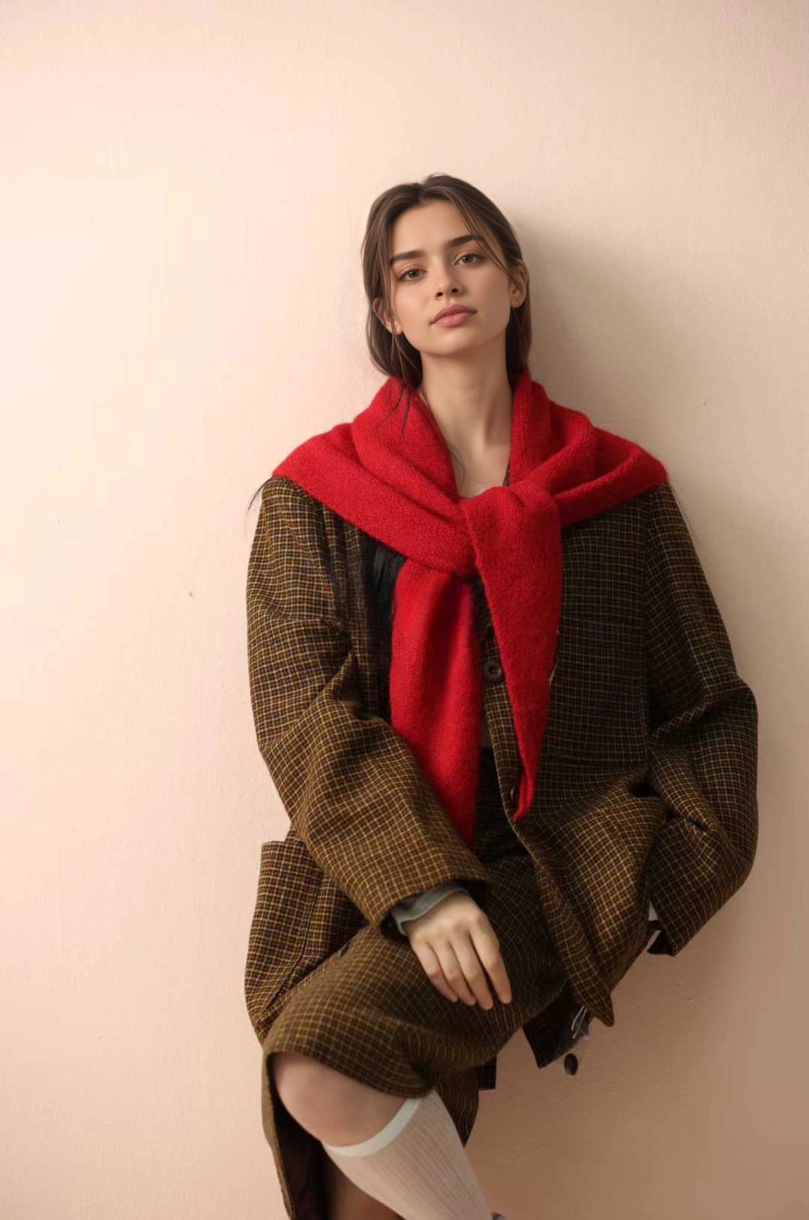 Soft Knit Triangle Scarf