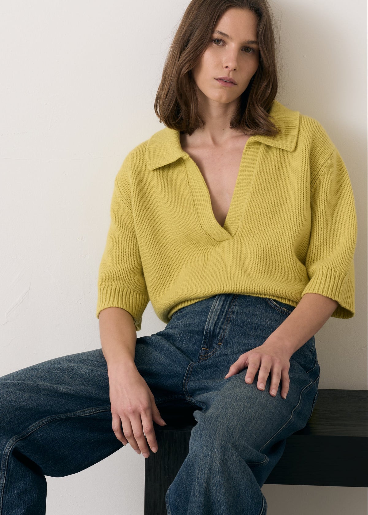 Short Sleeve Henley Sweater